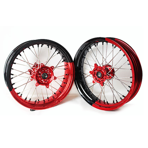Motocicleta 16/17 pulgadas aleación de aluminio 7116-T6 motocicleta conjunto completo <span class=keywords><strong>Super</strong></span> <span class=keywords><strong>Motard</strong></span> ruedas para <span class=keywords><strong>Honda</strong></span> CR250 CRF450R - Product Image 1