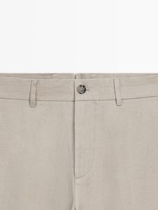 Pantalones Formales Ajustados para Hombre, Color Beige, Pantalones de Oficina, Logotipo Personalizado, Pantalones de Vestir para Hombre al por Mayor - Product Image 3