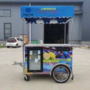 Carrello per gelati da strada venditore <span class=keywords><strong>di</strong></span> birra carrello a spinta mini freezer piccolo carrello a mano alimentazione a batteria rimorchio alimentare - Product Image 1