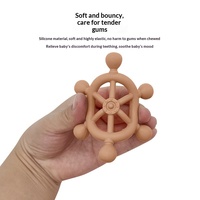 En gros, Jouet de dentition souple en silicone de qualité alimentaire pour bébé, en forme de gouvernail, pour la phase buccale, anti-sucette, pour 0-24 mois
