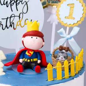 Couronne décorative <span class=keywords><strong>Petit</strong></span> <span class=keywords><strong>Prince</strong></span> Argile Polymère Dessin Animé 3d Enfants Anniversaire Insertion Fondant Dessert Bar Gâteau Topper Décoration - Product Image 2