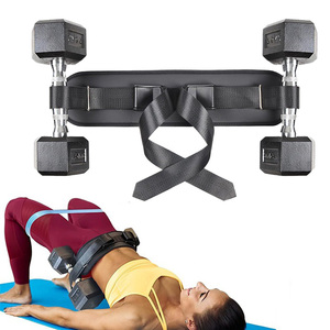 Glúteos Entrenamientos de piernas <span class=keywords><strong>Cinturón</strong></span> de levantamiento de pesas ajustable <span class=keywords><strong>Cinturón</strong></span> de empuje de cadera negro para Mancuernas - Product Image 4