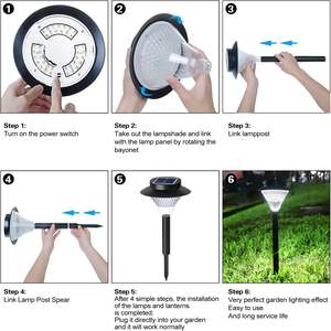 Lámpara Solar de Jardín con Estaca, Decorativa para Exteriores, Impermeable IP65, con Batería de Gran Capacidad, Venta al Por Mayor - Product Image 4