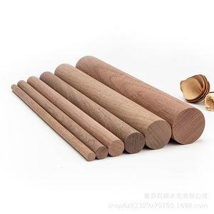 แท่งไม้วอลนัทกลมสำหรับงานฝีมือ DIY โมเดลทำมือ ไม้โยคะ - Product Image 2