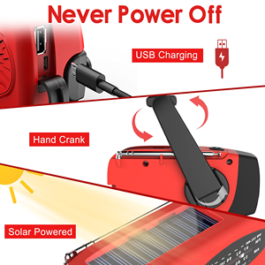 ไฟฉายอเนกประสงค์ 2000mAh สำหรับสถานการณ์ฉุกเฉิน ชาร์จผ่าน USB พร้อมวิทยุ FM AM WB NOAA วิทยุพยากรณ์อากาศ ไฟฉาย LED ฉุกเฉิน - Product Image 3