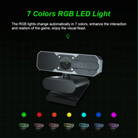 Cámara Web para Transmisión en Vivo 1080P 60fps AF con Enfoque Automático y Luz de Relleno RGB para Grabación en YouTube y TikTok