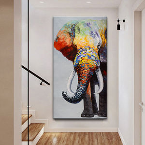 Tableau mural en toile de grande taille représentant un éléphant africain, peinture à l'huile de haute qualité, vente en gros, <span class=keywords><strong>TOPART</strong></span> - Product Image 5