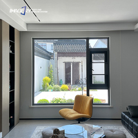 Ventanas Abatibles de Aluminio con Rotura de Puente Térmico, Diseño Simple, Insonorizadas, Apertura Exterior, con Malla de Acero Inoxidable para el Hogar