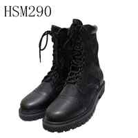 ZH, bottes tactiques en cuir de vache naturel anti-déchirure + tissu en nylon, bottes de randonnée noires à forte adhérence pour l'extérieur du colombie HSM290