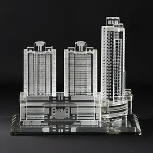 JY Model Kristal Bangunan 3d, Model Arsitektur Model Kristal untuk Hadiah Ulang Tahun Perusahaan