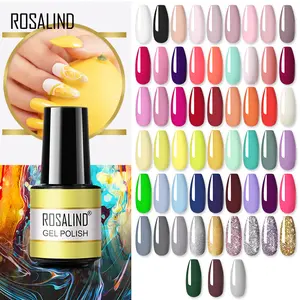 Pemasok kuku ROSALIND grosir kustomisasi warna pastel populer esmalte vernis permanentes gel kuku uv yang sangat bagus