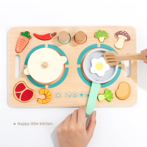 Nouveaux jeux de <span class=keywords><strong>cuisine</strong></span> éducatifs en bois Montessori pour enfants 2025, puzzles <span class=keywords><strong>3D</strong></span> de simulation alimentaire, jeux de société pour enfants - Product Image 3