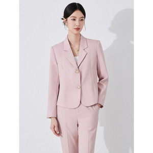 Women's Short Professional Suit Set Polyester Worsted Anti-Wrinkle Spring Office Lady Style - Product Image 1