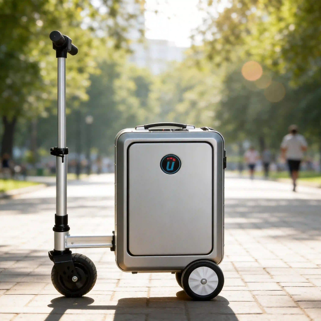 Motorized Self-Propelled Suitcase 3 Wheels, 13MPH, 28L Capacity, TSA Lock, Airline Approved