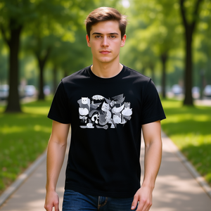 T-shirt Catnica Nera con Grafica Unisex - Abbigliamento Promozionale - Product Image 3