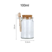 Glass Jar Bath Salt Storage Container with Spoon for Kitchen Use-Coffee Tea Salt Organizer