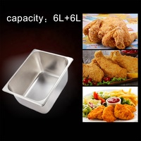 Cuisinière à gaz commerciale double panier huiles friteuse à dinde poulet Frit pommes de terre frites