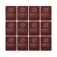 Autocollants de scellage festifs de luxe, auto-adhésifs, découpés à la presse à chaud dorée, pour boîtes cadeaux de supermarché et emballages édition limitée