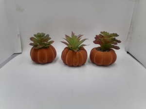 Nuovo! Vasi per Fiori in Ceramica a Forma di <span class=keywords><strong>Zucca</strong></span> / Contenitore per Piante / Fioriera per Piante Grasse con <span class=keywords><strong>Pianta</strong></span> Finta Fatta a Mano - Product Image 2