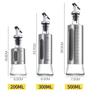 Mehrzweck-Haushalt Küchenöl- und Essigflasche 300 ml 500 ml Restaurant auslaufsicheres Glas Ölkontrollflasche mit Skala