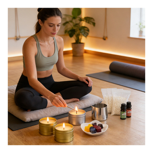 Boîte élégante en métal avec couvercle pour bougies mates, idéale pour le remplissage de cire personnalisée, la marque privée et la présentation de collection. - Product Image 3