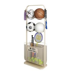 Estante de almacenamiento multifuncional para balones de baloncesto para niños, organizador de balones para interiores, tipo de pie para sala de estar, material de hierro - Product Image 4