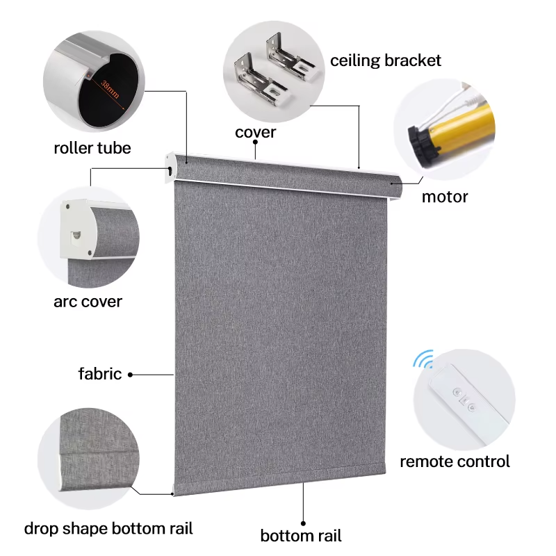 Best Selling Motorized Blackout Roller Shades WiFi App Remote Smart Blinds for Household Living Room Interior Windows · image 5