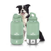 En stock prêt à expédier 3 en 1 32oz Portable unique chien bouteille d'eau bols en acier inoxydable isolé utilisation de voyage en plein air