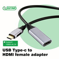 Adaptador de Aleación de Aluminio Tipo C a HDMI 4K 30Hz, Macho a Hembra, USB-C a HDMI 4K para HDTV, Proyector, Monitor, Mackbook