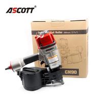 Pistolet à clous pneumatique industriel ASCOTT CN90 OEM pour palettes, en alliage d'aluminium, robuste, 50-90 mm, pour charpente et bardage