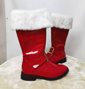 Stivali <span class=keywords><strong>di</strong></span> <span class=keywords><strong>Babbo</strong></span> <span class=keywords><strong>Natale</strong></span> in Pelle PU con Pelliccia Bianca per Capodanno e <span class=keywords><strong>Natale</strong></span>, Costumi <span class=keywords><strong>di</strong></span> Halloween, Stivaletti Taglia Grande, Vendita all'Ingrosso - Product Image 6