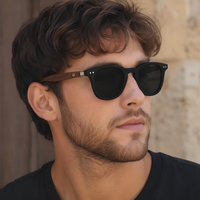 Lunettes de soleil de luxe personnalisées avec logo, monture en bois vintage, verres ronds et ovales pour hommes, idéales pour la conduite en extérieur