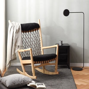 Morezhome salon intérieur adulte en bois loisirs <span class=keywords><strong>chaise</strong></span> berçante avec coussin - Product Image 2