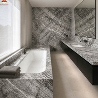 Marbre naturel Cathaya Grey en argent de pin italien pour comptoir de cuisine, îlot, meuble-lavabo de salle de bain et escalier