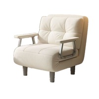 Sofá Cama Plegable con Estructura Metálica, Sofá Cama Multifuncional de Doble Uso para Dormitorio y Estudio