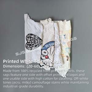 Trapos de Algodón de Grado Industrial, Paños de Limpieza de Alta Calidad, Trapos de Camisetas Blancas Estampadas a Precios Accesibles - Product Image 2