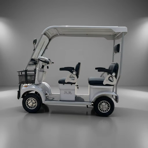 Scooter Eléctrico de 4 Ruedas para 3 Pasajeros, Carro de Golf de Baja Velocidad, Alcance Máximo de 41-53 km para Desplazamientos Cortos en el Hogar o en Resorts de Golf - Product Image 1