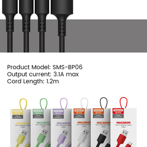 Super Carga Rapida 3.1A De Cable <span class=keywords><strong>USB</strong></span> De Modelo BP06 Buen Diseno SOMOSTEL <span class=keywords><strong>Con</strong></span> Color Macarones - Product Image 6