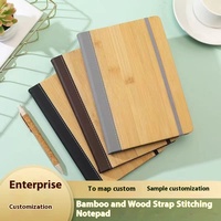 Cahier en cuir de bambou avec logo personnalisé Cahier en bois A5 écologique avec stylo en bois Cadeau d'affaires en cuir PU avec stylo