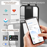Báscula Digital Portátil para Medir la Grasa Corporal con Tecnología de Bioimpedancia, Capacidad de 180 kg, para Baño