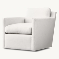 Mobilier moderne blanc de luxe pour le salon, détente, loisirs, coussins doux, fauteuil rembourré à accoudoirs pivotants pour villa, hôtel et appartement