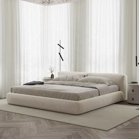 Lit Rembourré GEDO Moderne Minimaliste Italien 2026 en Tissu Faux Cuir Avec Matelas en Latex Lit Confortable