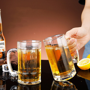 Grande chope à bière en verre de 26 oz pouvant être congelée avec poignée - Product Image 1