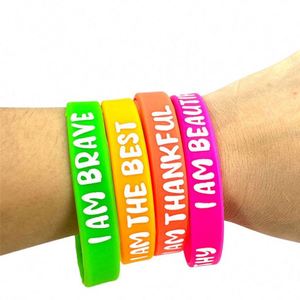 Pulseras de Silicona con Frases Motivadoras, Coloridas, Inspiradoras, Elásticas, Unisex, para Mujeres y Hombres, Regalos - Product Image 3