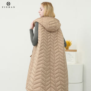 Fourniture directe d'usine longue longueur <span class=keywords><strong>sans</strong></span> manches rembourré vers le bas veste pour femmes manteau de laine pour femmes de haute qualité. - Product Image 5