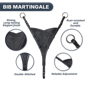 ซื้อสายรัดคางหนังแบบปรับได้พร้อมอุปกรณ์มาร์ติงเกล |   บิบดีไซน์พร้อมฮาร์ดแวร์ SS ปรับได้เต็มที่ ขนาดเดียว ขาย - Product Image 5