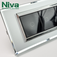 Interruptor Táctil Inteligente Niva OEM con Panel de Vidrio, Interruptores y Enchufes de Pared Multimodulares Eléctricos, Control por Wifi, Hogar Inteligente