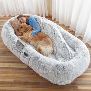 Großhandel Luxus Haustier Betten Plüsch Weiches Großes Hunde bett Mit Abnehmbarem Memory Foam Menschliches Hunde bett