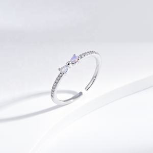 Anillo de plata de ley 925 con ópalo y cruz, estilo minimalista para mujer, novedoso, fino, apilable, chapado en oro, con diseño de mariposa, precio de fábrica. - Product Image 4