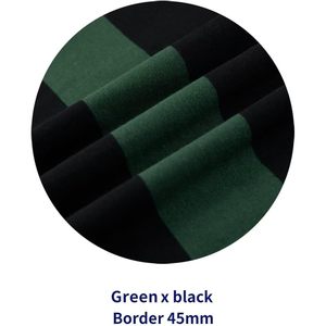 Custom <b>Mens</b> <b>Striped</b> Long Sleeve <b>T</b> <b>Shirt</b> Cotton Stretch Crewneck Regular Fit Casual Tee Green Black Stripes - Product Image 3
